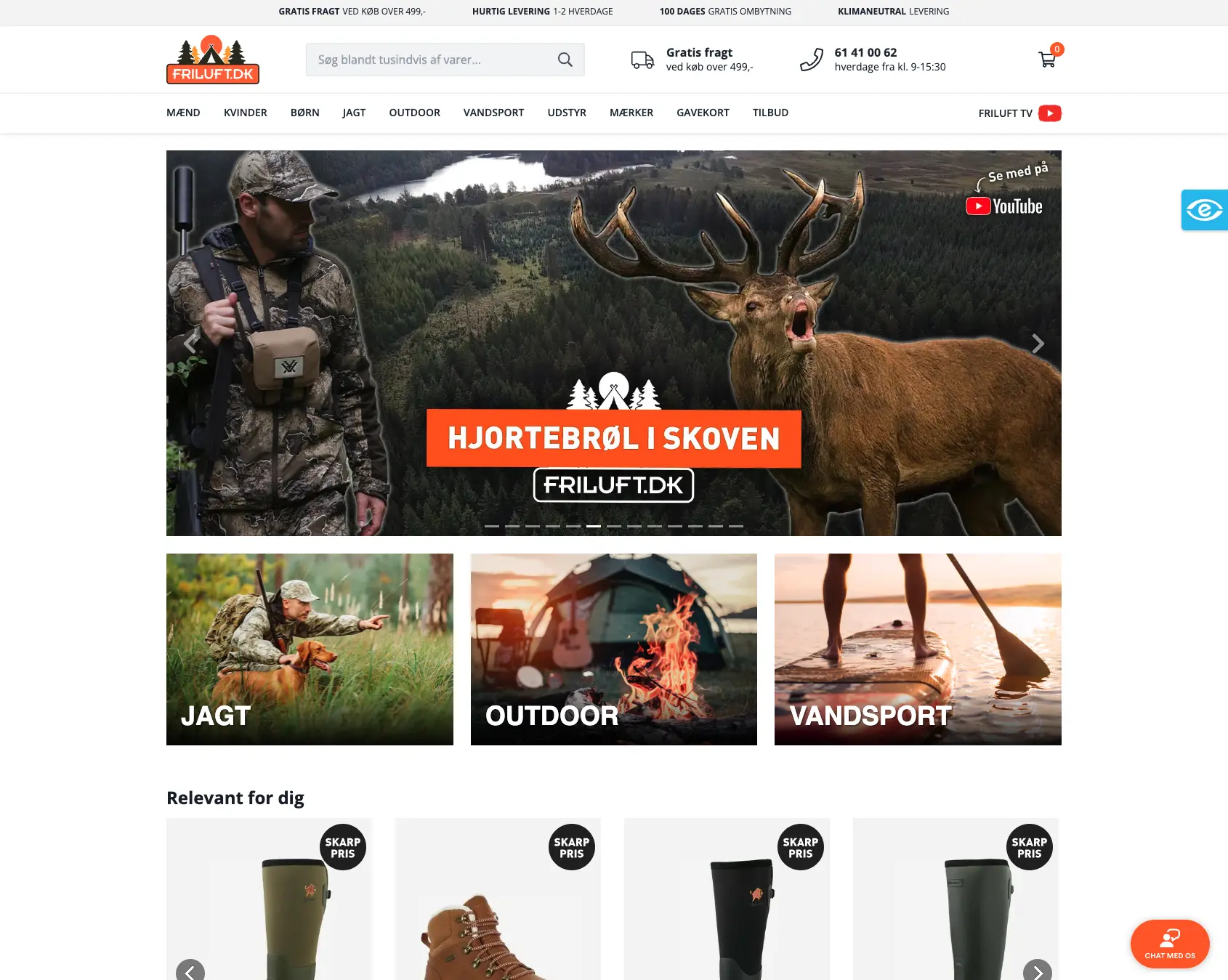 An image showing how Shopvertize has been used on the Friluft.dk webshop.